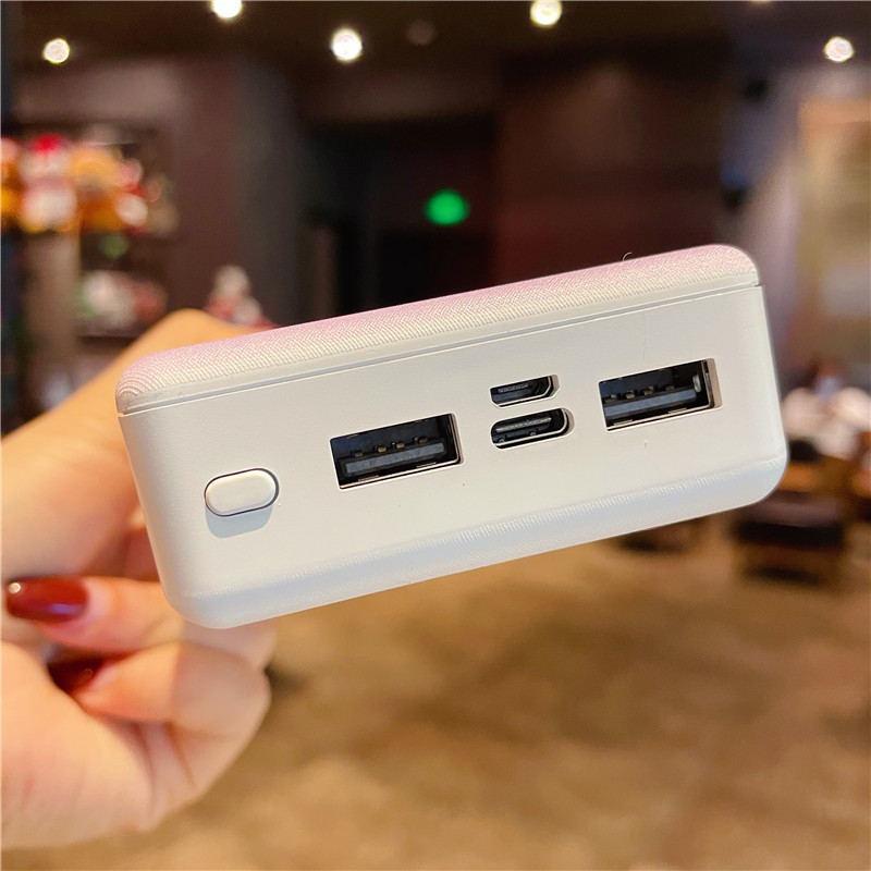 Pin sạc dự phòng mini 20000 Mah 2 cổng USB Micro Type-C thích hợp cho Iphone Xiaomi