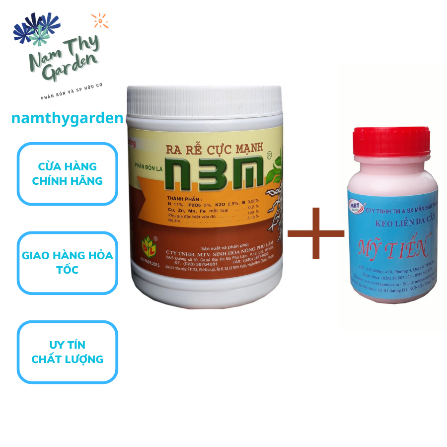 Bộ 1 hủ Phân bón lá N3M 500g và 1 hủ keo liền da mỹ tiến 100g, san pham chiet canh, ra re