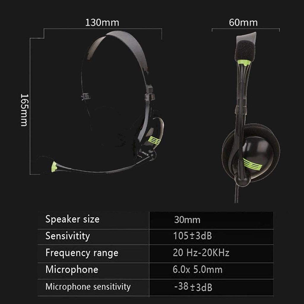 USB Headphones with Microphone Noise Cancelling Headset For Laptop NEW