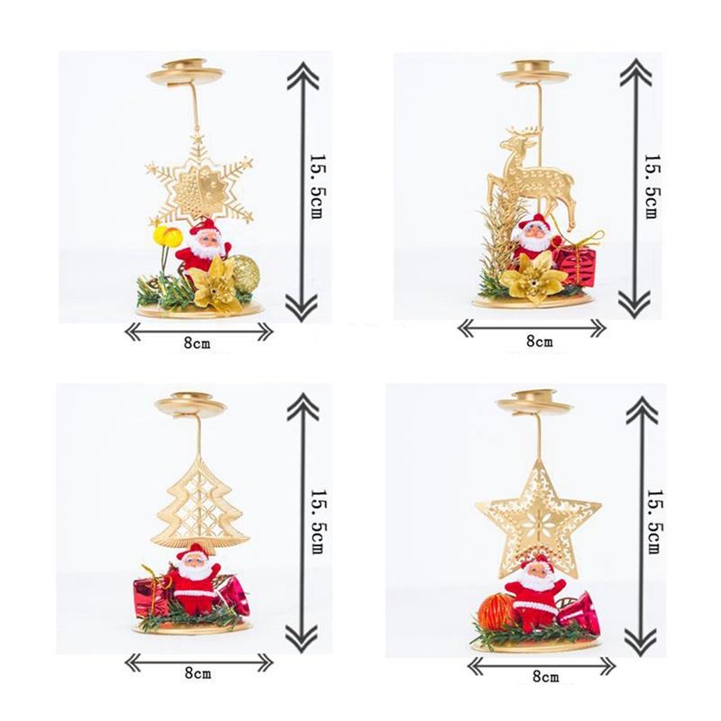 Giá Đỡ Đèn Cầy Bằng Sắt Phong Cách Giáng Sinh Dùng Trang Trí Bàn Làm Việc