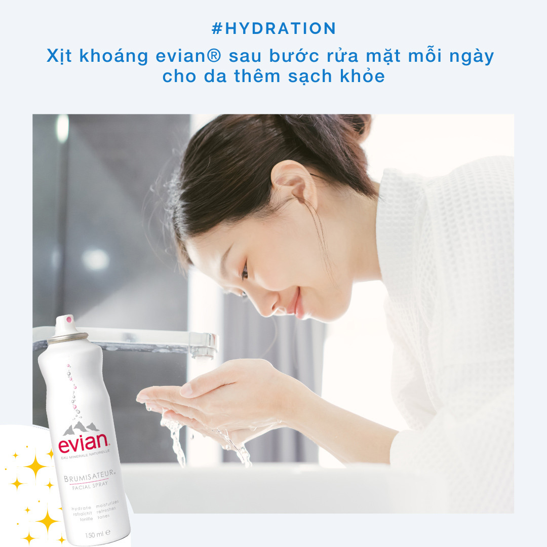 Xịt Khoáng Cung Cấp Ẩm Và Làm Dịu Da Evian Spray Brumisateur Natural Mineral Water