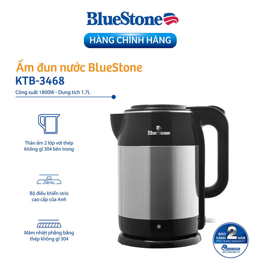 Bình đun siêu tốc Bluestone 1.7 lít KTB-3468 - Hàng chính hãng