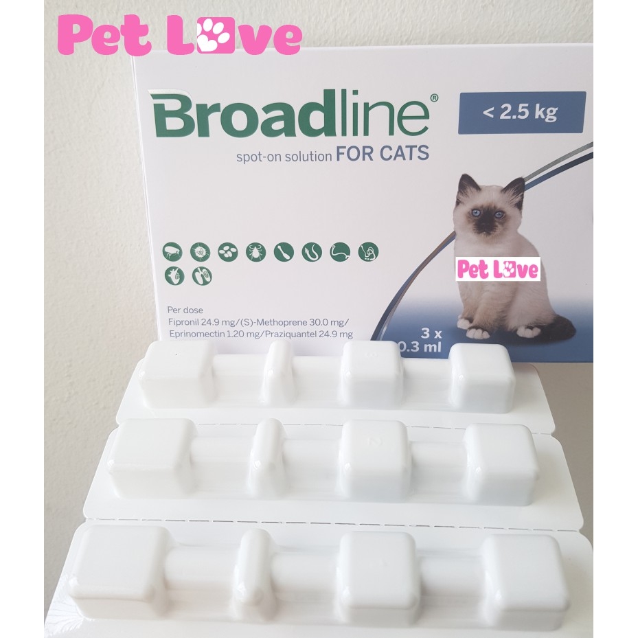 1 ống Broadline diệt nội ngoại ký sinh trùng (mèo &lt; 2,5kg)