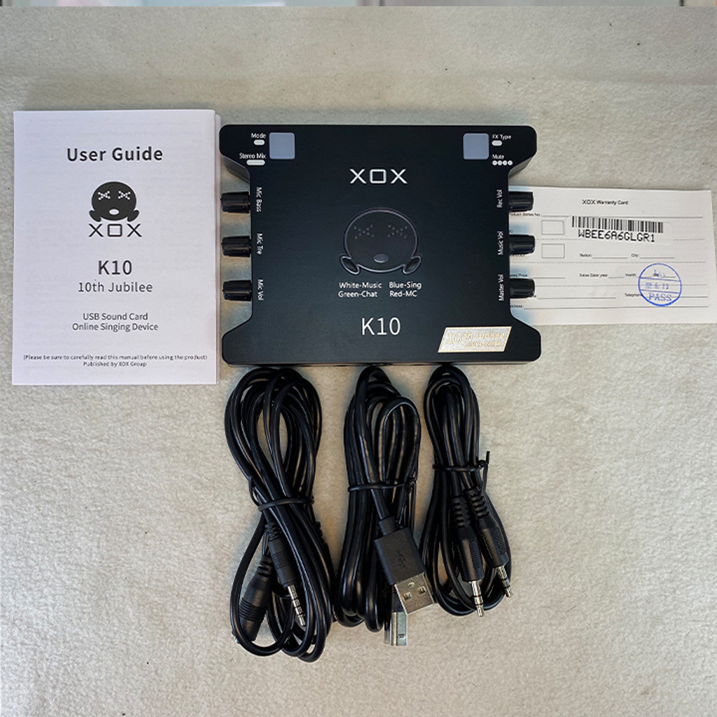 Soundcard XOX K10 10th Jubilee phiên bản tiếng Anh 2021 chuyên hát Thu âm, Livestream Bigo, Facebook
