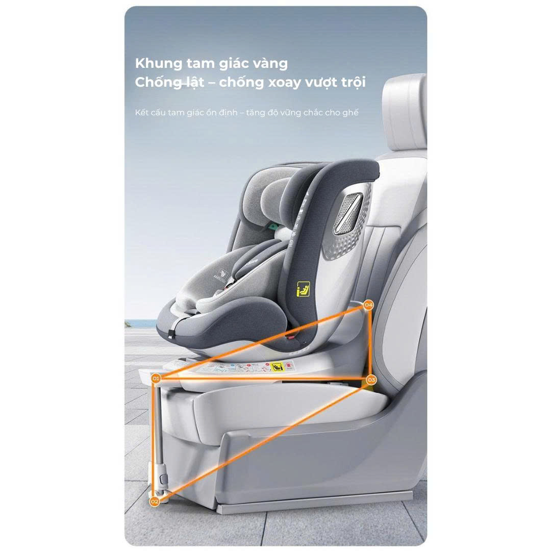 (Hàng Chính Hãng) Ghế Ngồi Ô Tô Cho Bé Có Khóa Chốt An Toàn i-Size/ADAC/ISOFIX Dành Cho Từ Sơ Sinh Đến 12 Tuổi Baybetss