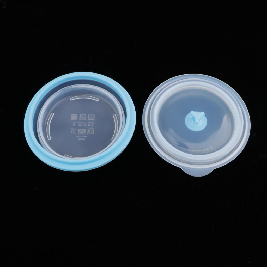 Collapsible Silicone Portable Lunch Bowl Round Folding Box Food Storage Container Organizers