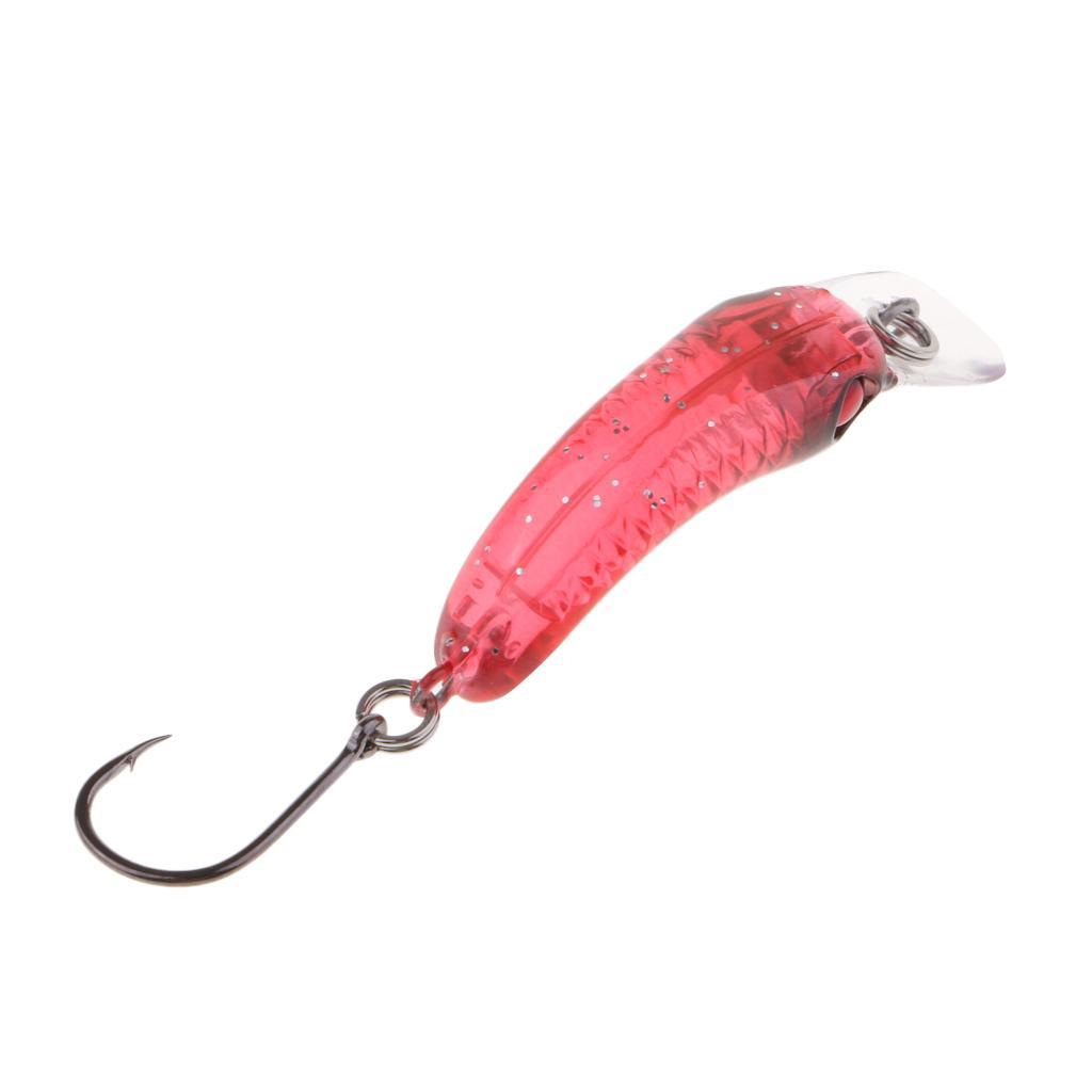 2-8pack Mini Minnow Fishing Lure Artificial Hard Simulation Bait Crankbait Red