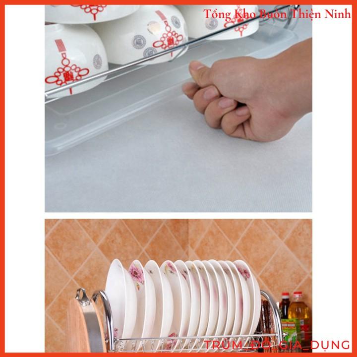Giá úp bát đĩa 2 tầng inox có khay hứng nước