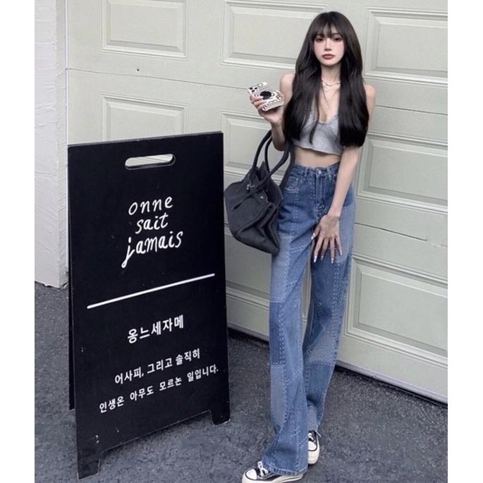 Quần jean lưng cao ổng rộng ullzang phong cách chất