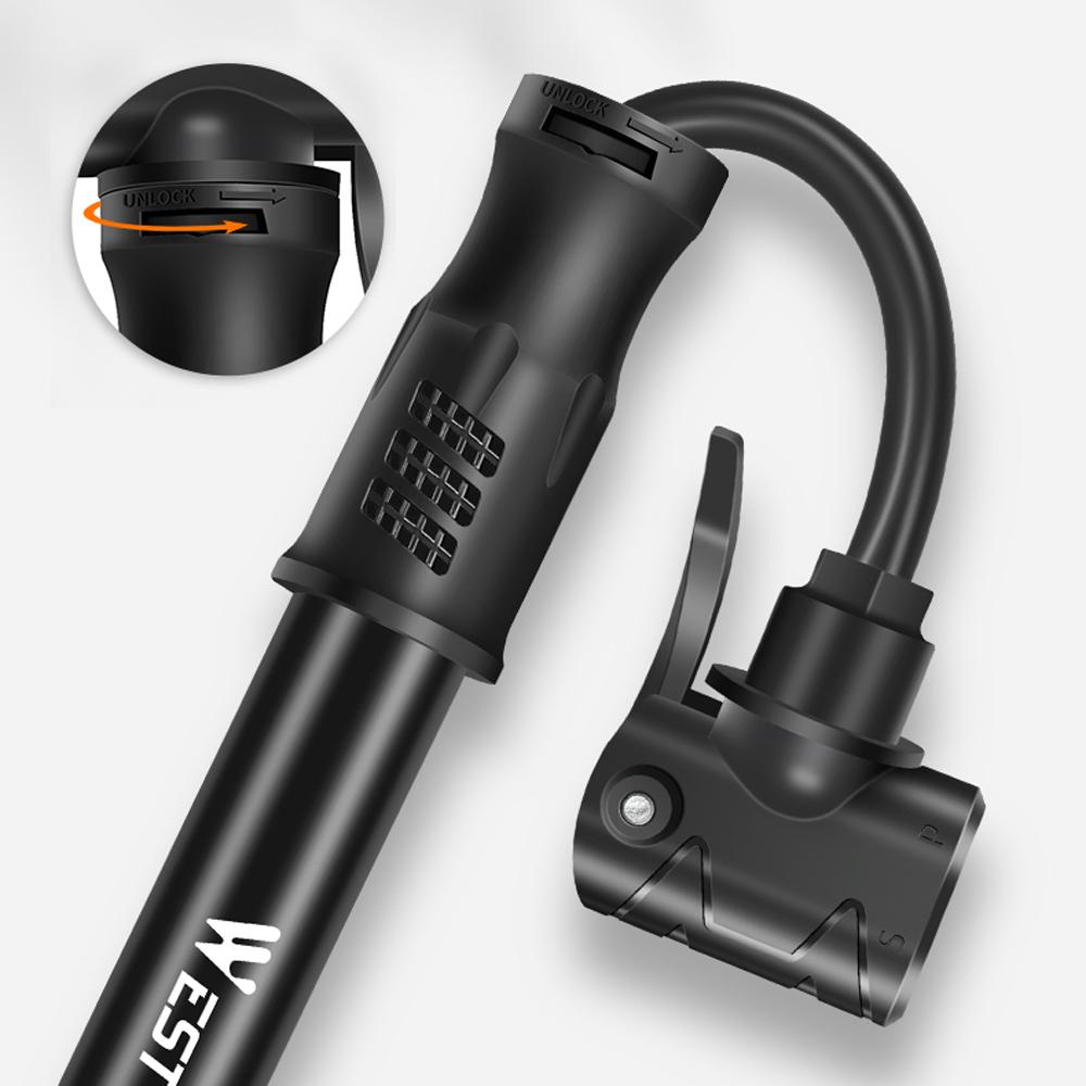 WEST BIKING Mini 100PSI Foot Bicycle Tire Pump Portable Mountain Bike Inflator Basketball Inflator Hand Pump Cycling Accessory