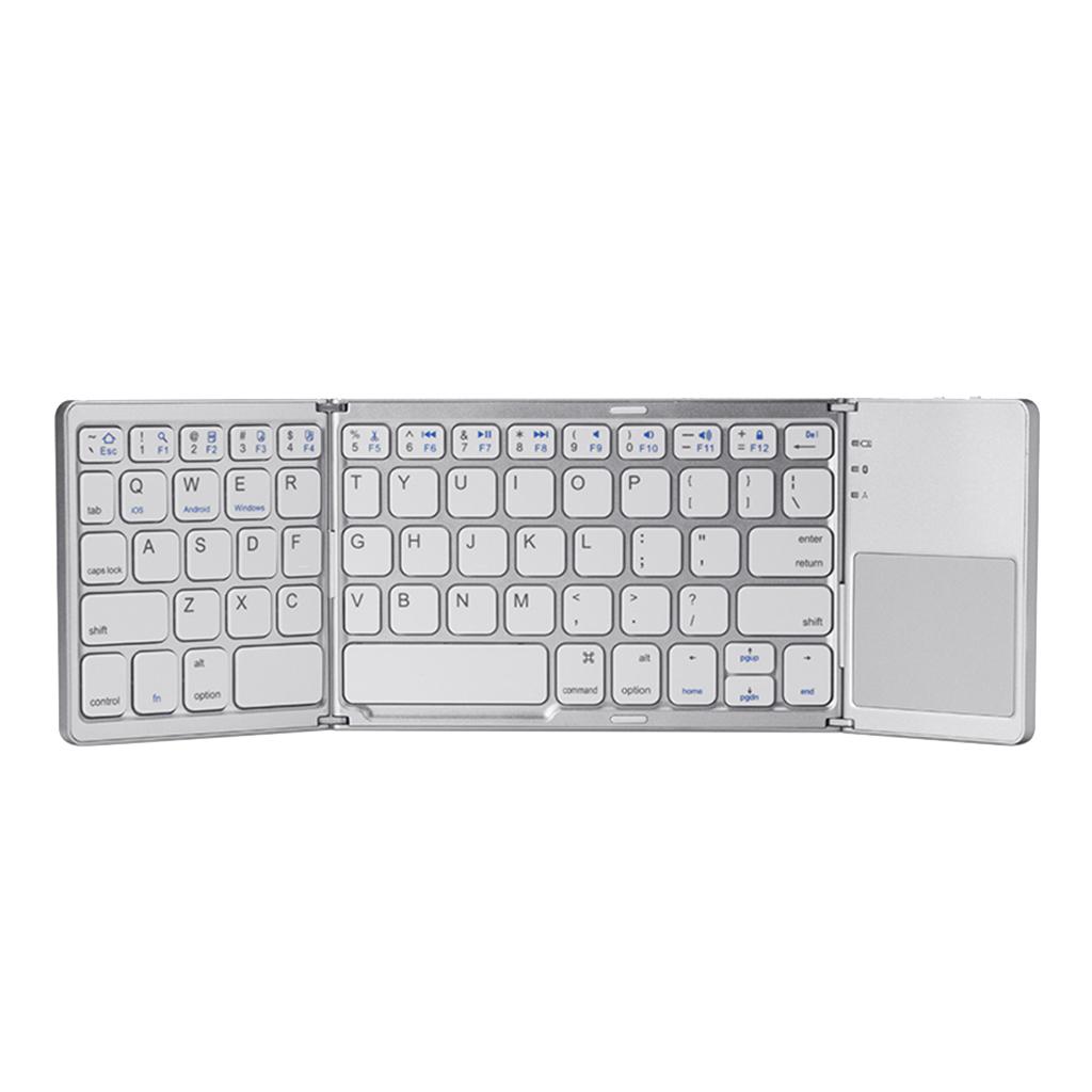 Foldable Bluetooth Keyboard Bluetooth 3.0 Rechargable Portable Mini BT Wireless Keyboard with Touchpad for Android, Windows, PC
