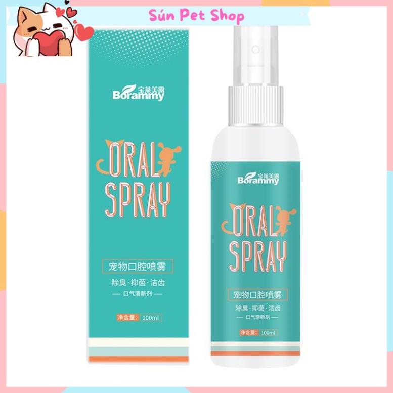 Xịt thơm miệng cho chó mèo Borammy 100ml