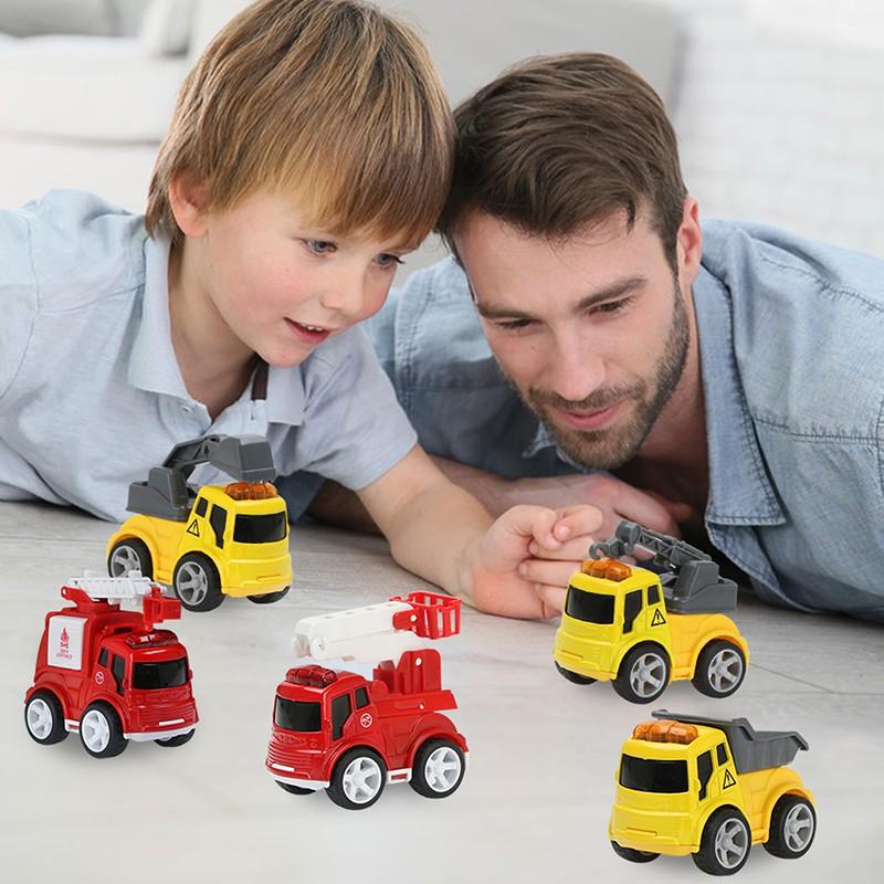 Set 4 mô hình xe công trường và quân đội bằng hợp kim dành cho bé