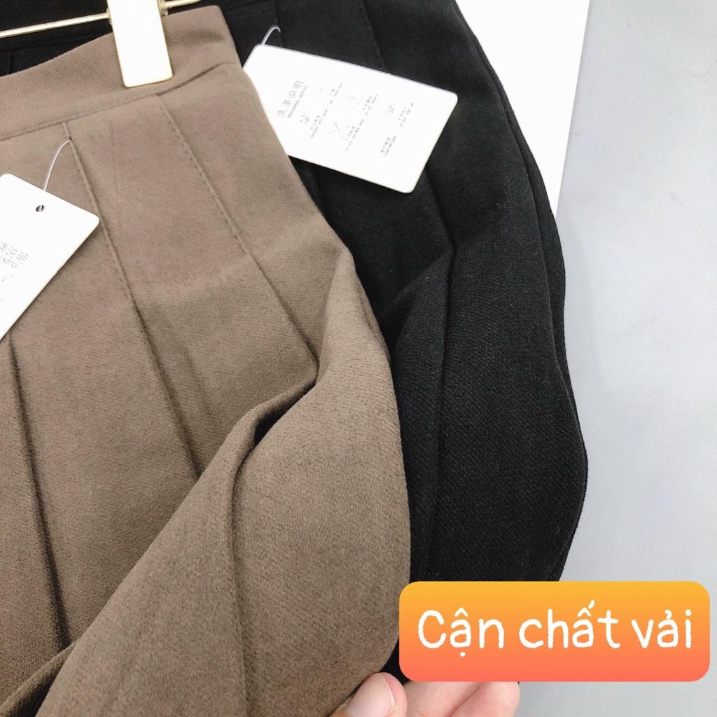 Chân váy dạ xếp ly cao cấp hàng Quảng Châu dày đẹp,Chân váy xếp ly - Hinhin