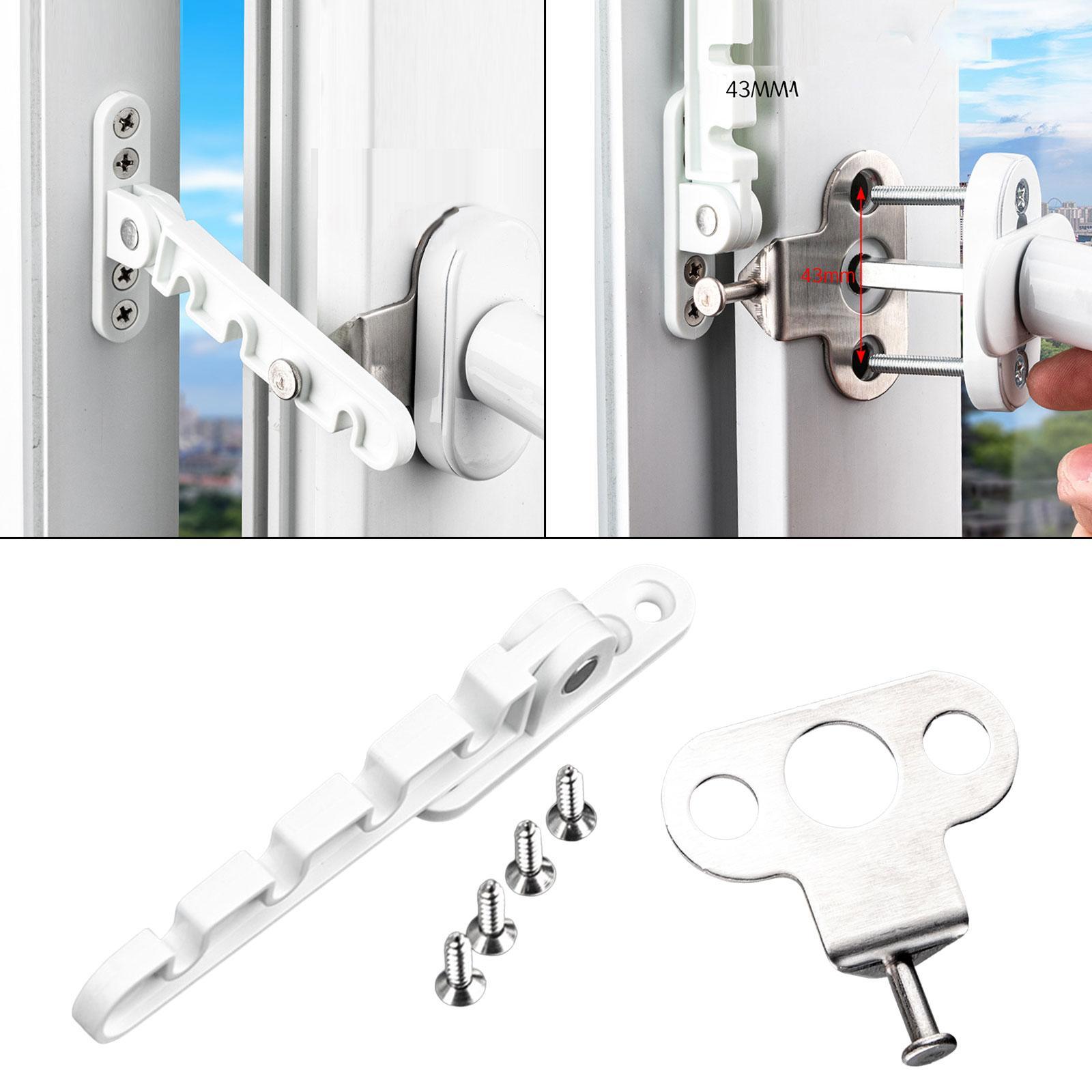Childproof Window Restrictor, Child Safety Window Stopper, 4 Gear against Easy to Install and Use Window Lock for Dormitory Home