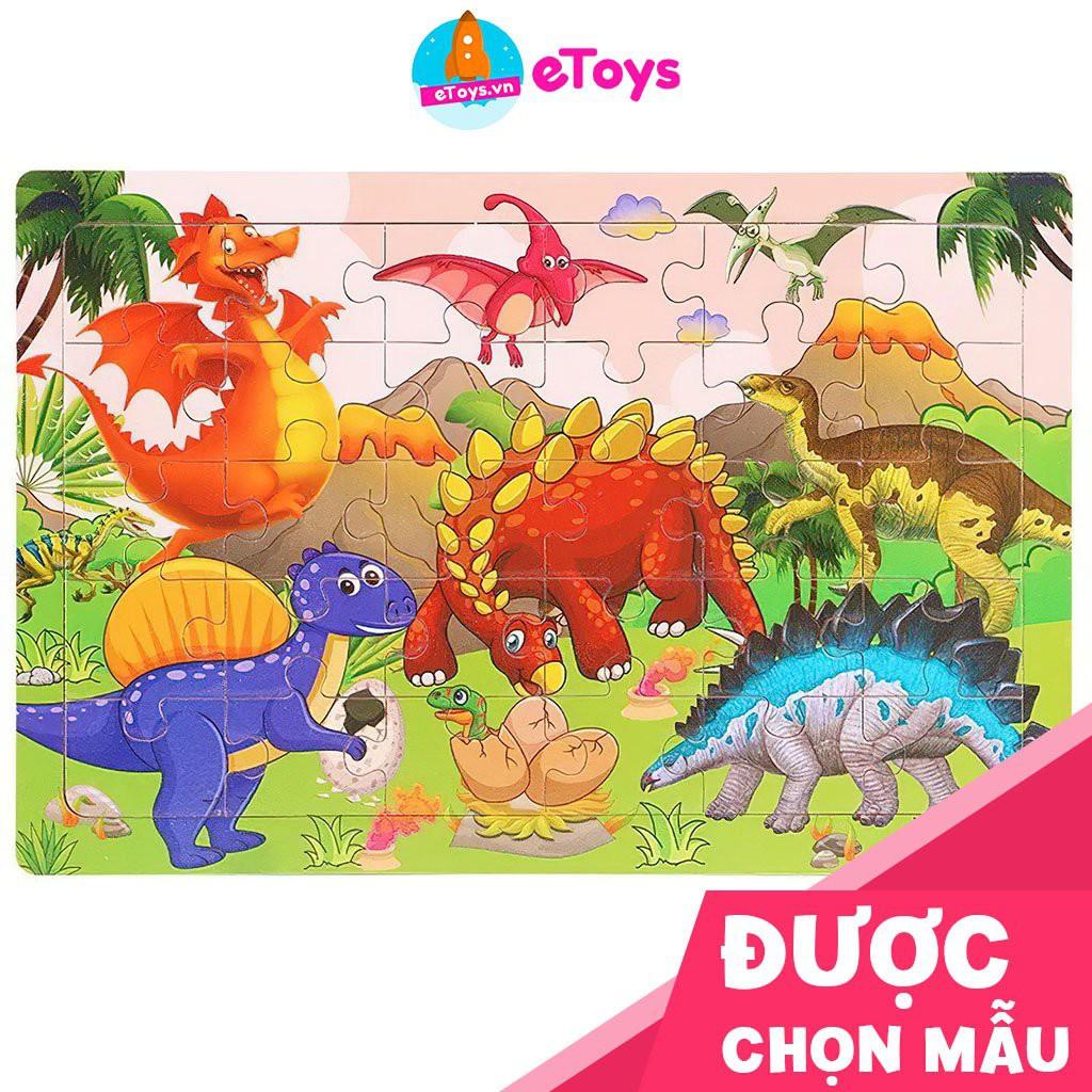 Xếp hình cho bé 30 mảnh ghép gỗ nhiều mẫu đẹp, tranh ghép hình phát triển tư duy ETOYS