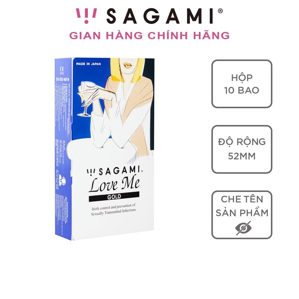 Bao cao su Sagami Love Me Gold - Kiểu truyền thống - Hộp 10 chiếc