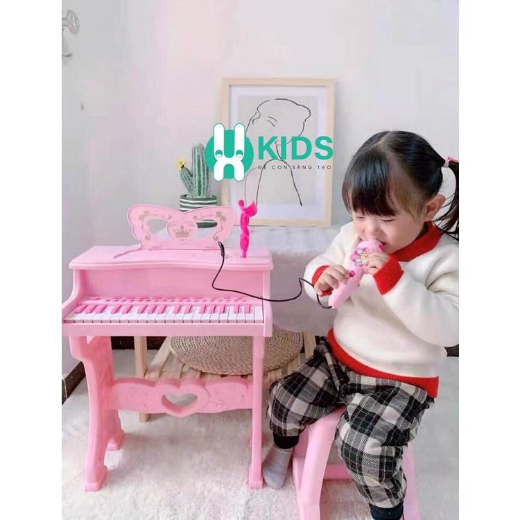 Đàn Piano Mini cho bé kèm mic thu âm, có kết nối điện thoại, bàn phím chữ Tiếng Anh cao cấp - Đồ chơi âm nhạc trẻ em