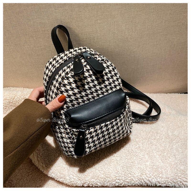 Balo Nữ Thời Trang Họa Tiết Kẻ Pha Dạ Phong Cách Hàn Quốc Đẹp SPB 93