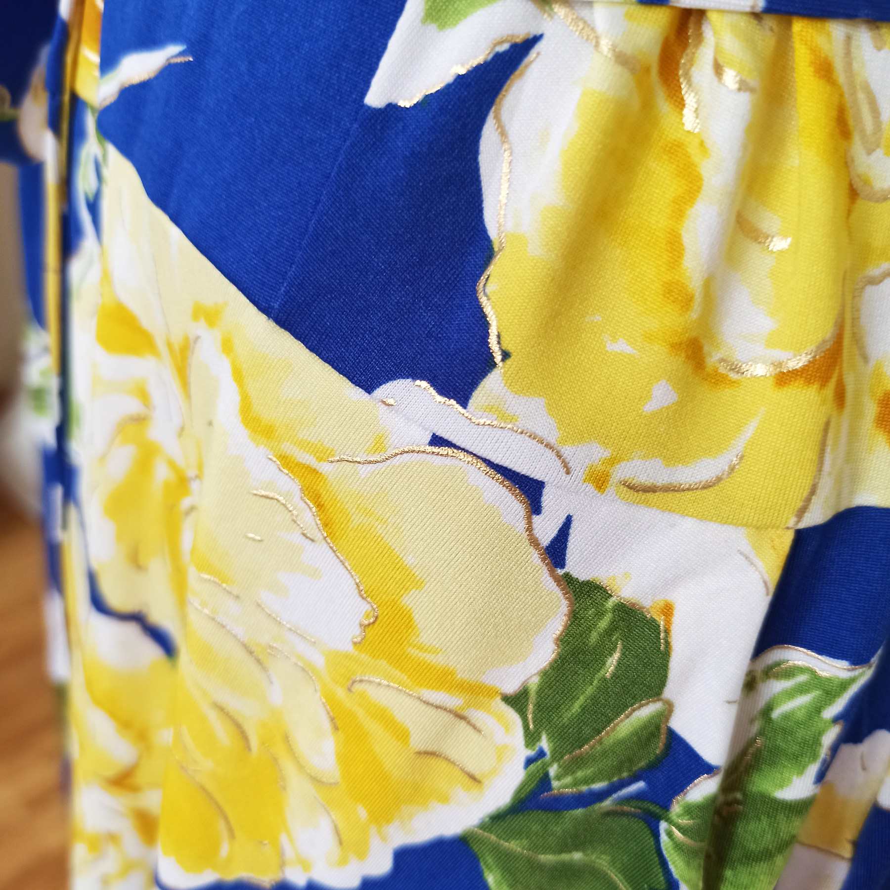 Đầm maxi hoa xanh 55-60kg mặc vừa