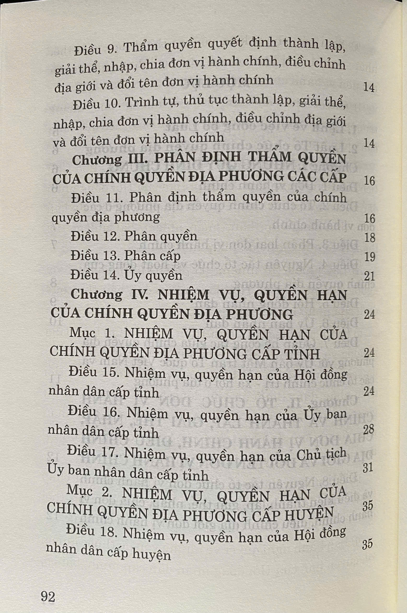 Luật Tổ Chức Chính Quyền Địa Phương