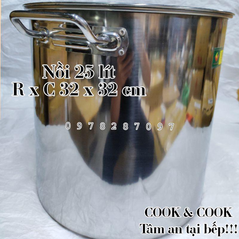 Nồi súp inox 20, 25 lít đáy từ size 32 nồi hầm xương, nồi luộc gà, nồi luộc bánh chưng, nồi phở, nồi quân dụng