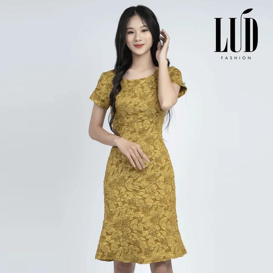 Đầm nữ đuôi cá họa tiết hoa LUD Fashion
