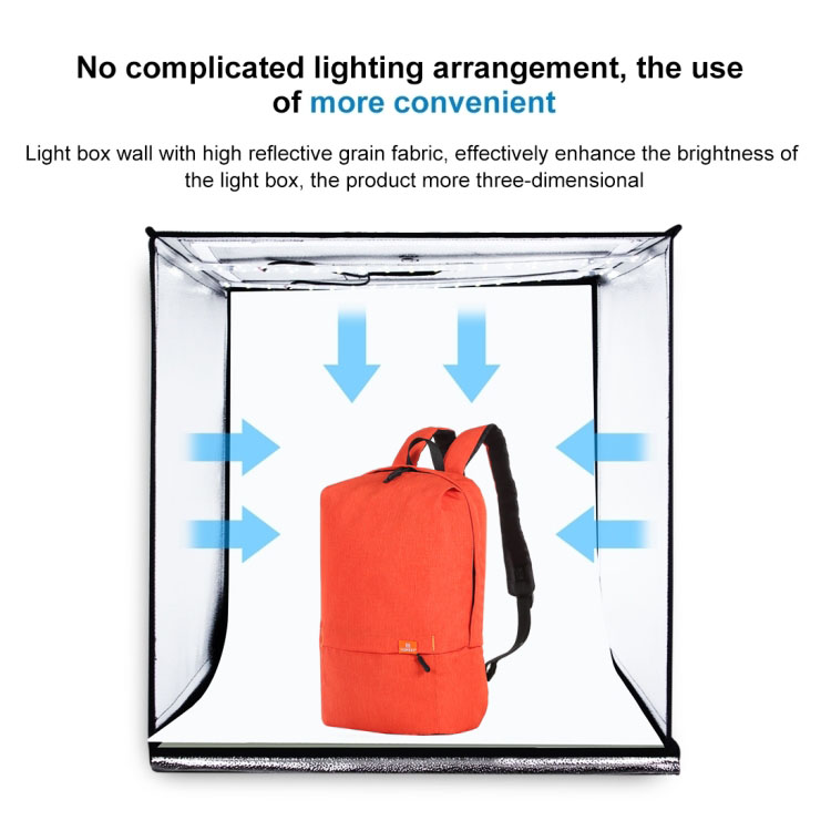 Hộp chụp ảnh sản phẩm studio Promax Puluz PU5060AU kèm đèn LED 60W 60x60x60cm (Tặng kèm 6 phông nền)