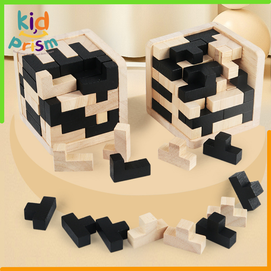 Đồ Chơi Xếp Hình Tetris 3D - Đồ Chơi Rubik Bằng Gỗ 54T 54L sáng tạo hỗ trợ phát triển trí não cho bé - Đồ Chơi giáo dục