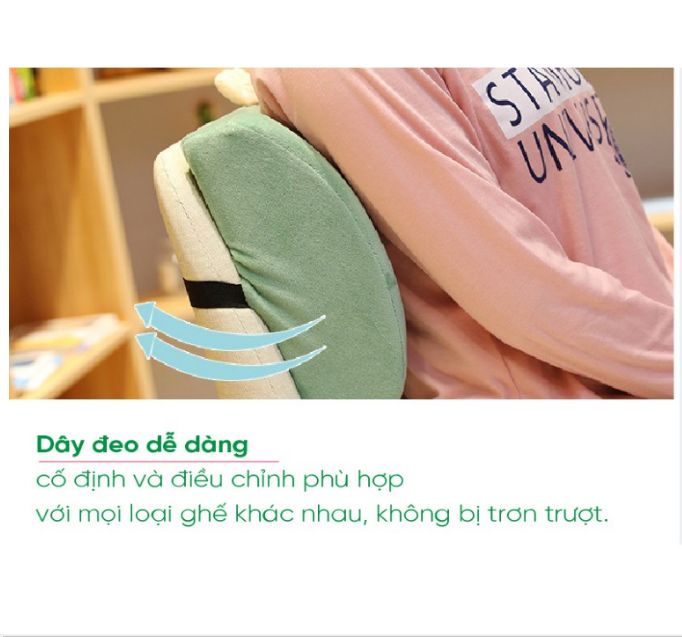 Gối tựa lưng ghế văn phòng hình thú giúp không đau lưng. Gối lót lưng vô cùng mềm mại và thoải mái