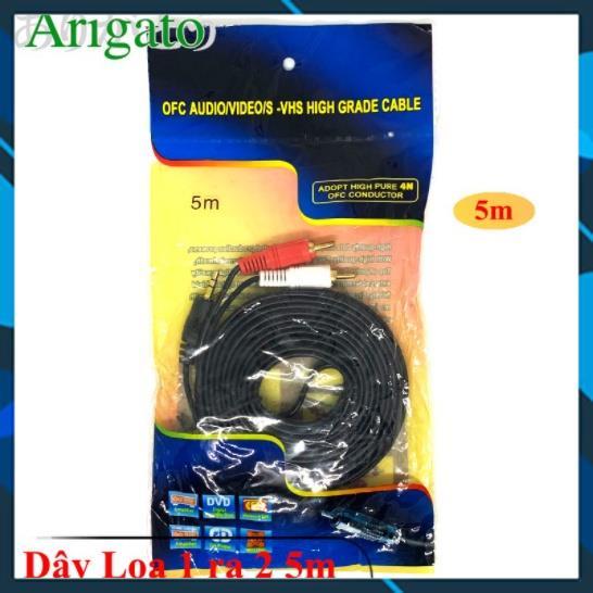 Dây Loa 1 Ra 2 ,Dây loa 1 đầu 3.5mm ra 2 AV ,Dài 1.5M 3M 5M