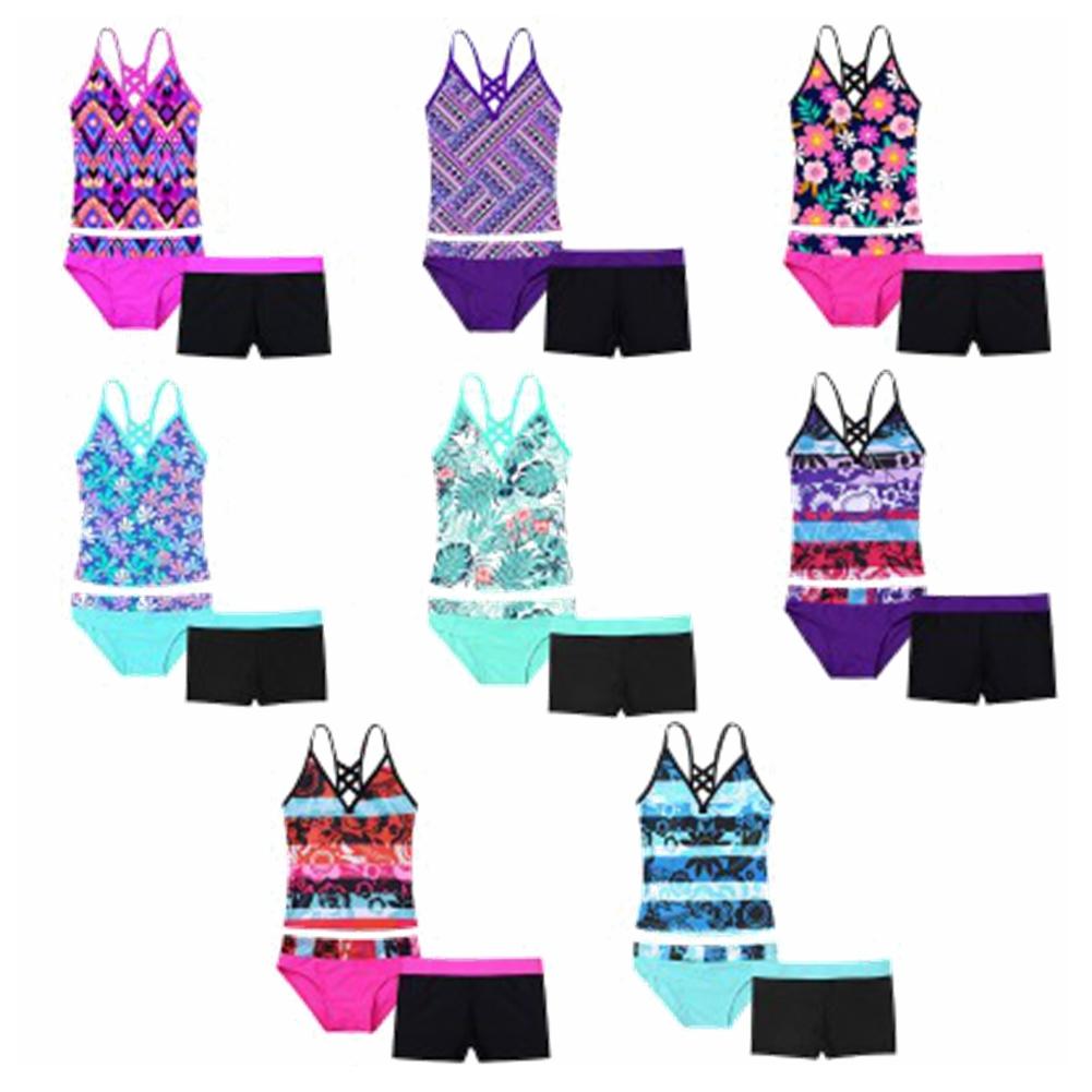 Trẻ Em Bé Gái Nữ, Có Trang Phục Tankini In Hoa Nữ, Có Bộ Đồ Tắm Bộ Áo Với Đáy Quần Short