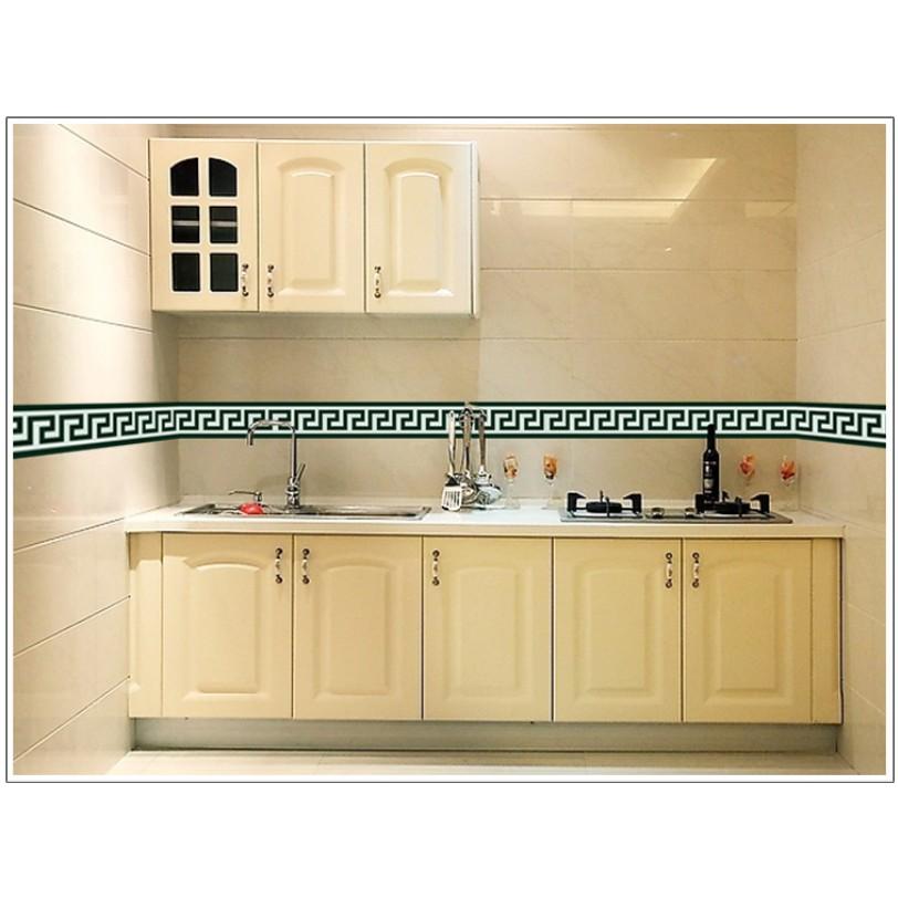 Decal dán kính ngang sọc xanh đậm hoa văn