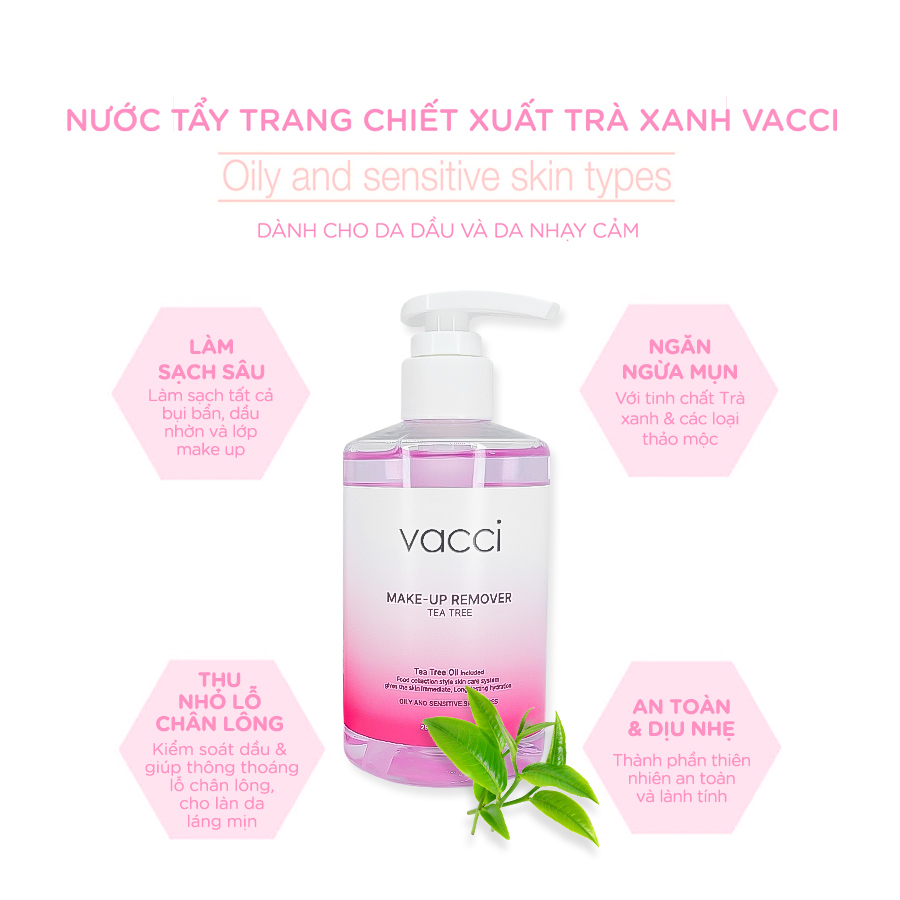 VACCI - NƯỚC TẨY TRANG KHÔNG CỒN - MAKE-UP REMOVER