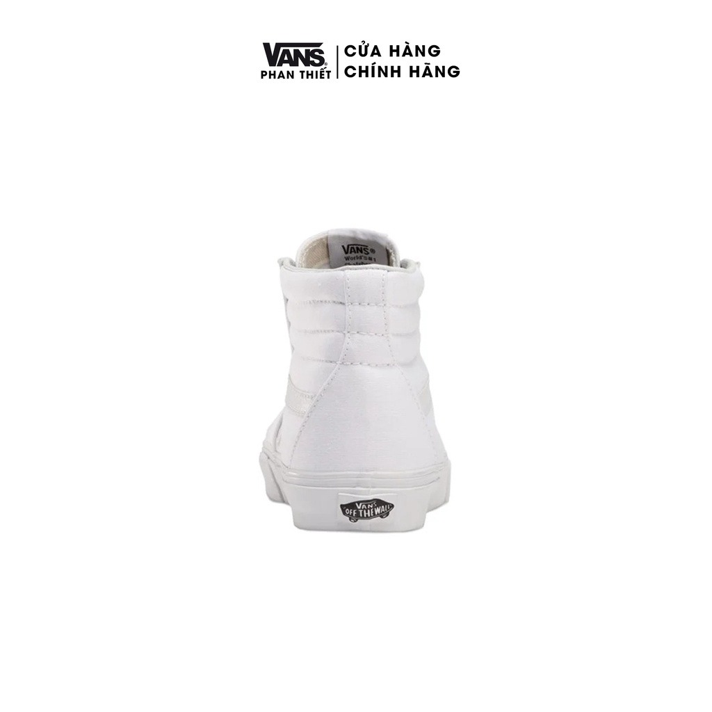 Giày Sneaker Vans chính hãng Sk8 Hi All White Unisex -Vải canvas - cao cổ-thời trang,đế cao su - VN000D5IW00