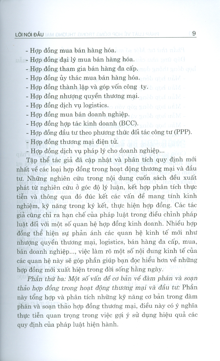 PHÁP LUẬT VỀ HỢP ĐỒNG TRONG THƯƠNG MẠI VÀ ĐẦU TƯ - Những Vấn Đề Pháp Lý Cơ Bản