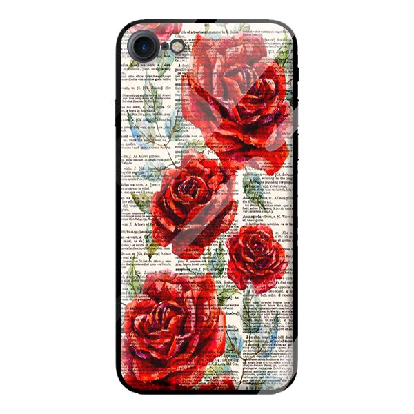 Ốp lưng kính cường lực cho iPhone 8 hoa 1 - Hàng chính hãng
