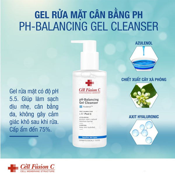 Gel Rửa Mặt Cân Bằng pH Cell Fusion C pH-Balancing Gel Cleanser 200ml