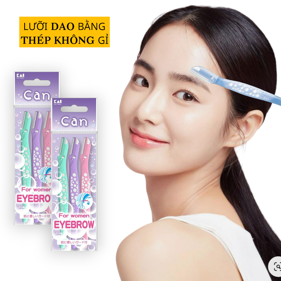 Dao Cạo Lông Mày Cán Nhựa Lưỡi Dao Thép Không Gỉ Kai For Women 17827