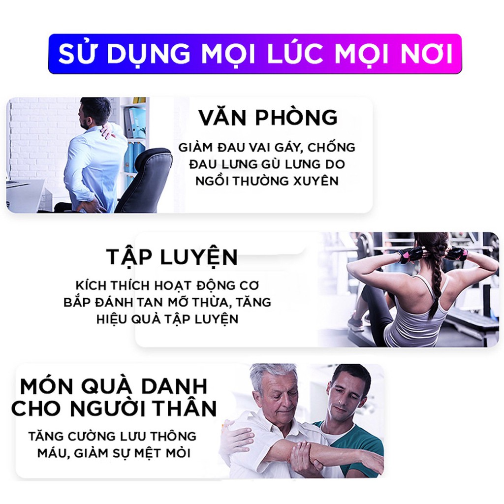 Máy massage toàn thân cầm tay Fascial Gun KH-320 (4 đầu, 6 chế độ)) giảm đau nhức mõi vai gáy,thắt lưng, căng cơ