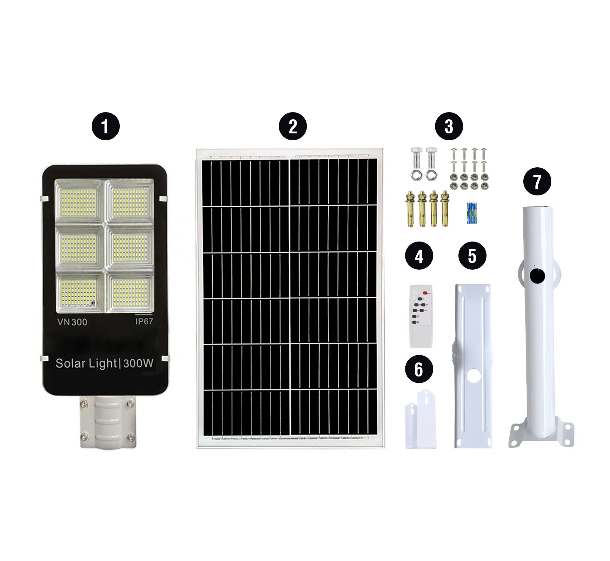 Đèn đường năng lượng mặt trời 300w