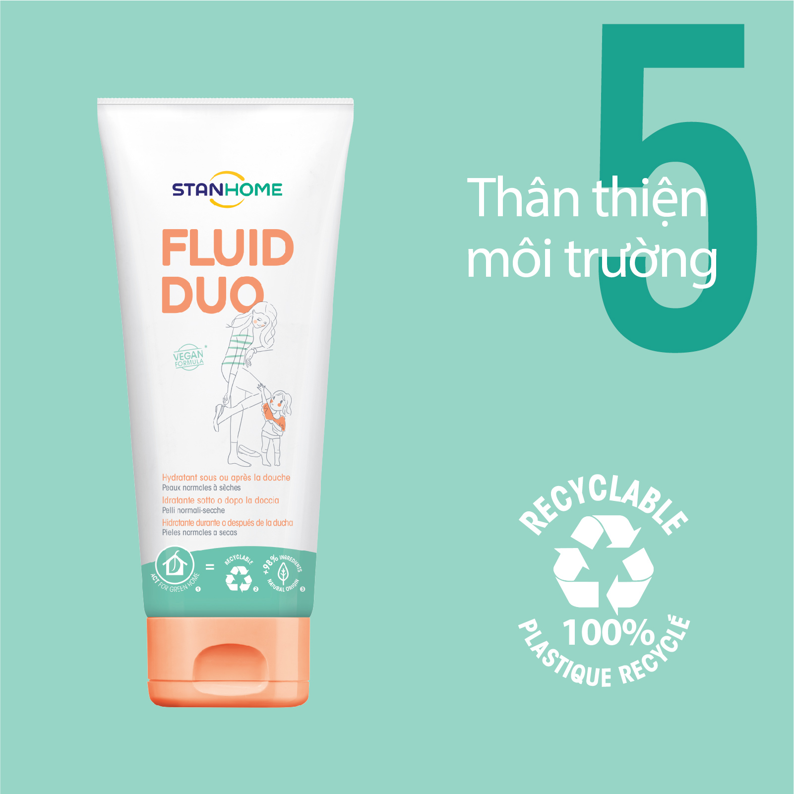 Kem dưỡng ẩm cho da khô, da nhạy cảm Stanhome FLuid Duo 250ml/tuýp