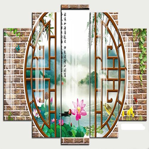 Bộ 5 - Tranh treo tường - Trang trí phòng khách/Cửa sổ 3D/Gỗ MDF Hàn Quốc/Chống ẩm mốc, mối mọt 20