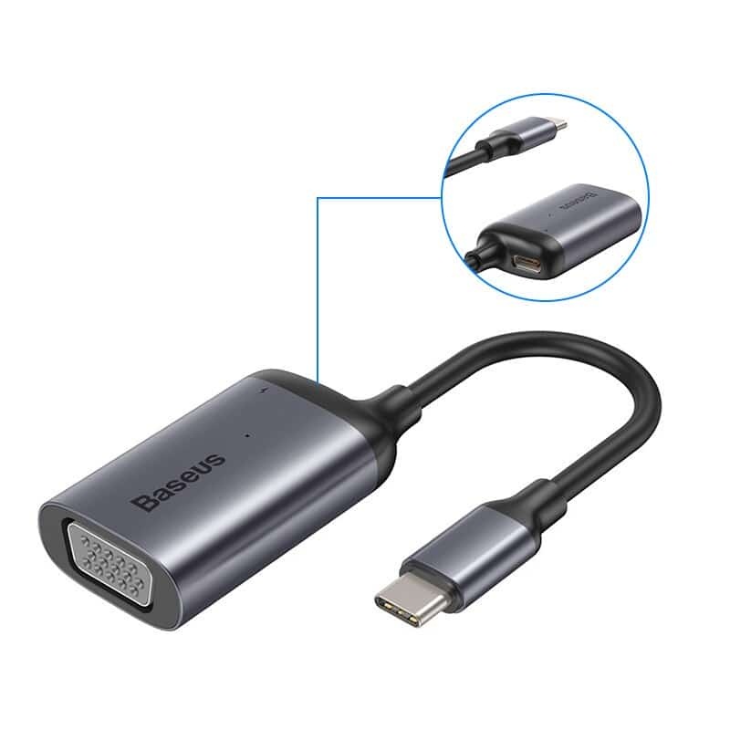 Bộ Hub chuyển đổi Baseus Enjoyment Series Type C to VGA HUB Convertor cho Smartphone/ iPad/ Laptop/ Macbook - Hàng nhập khẩu