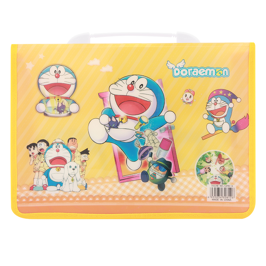 Combo Cặp Học Sinh 2 Ngăn Và Thước Nhựa - Hình Doraemon