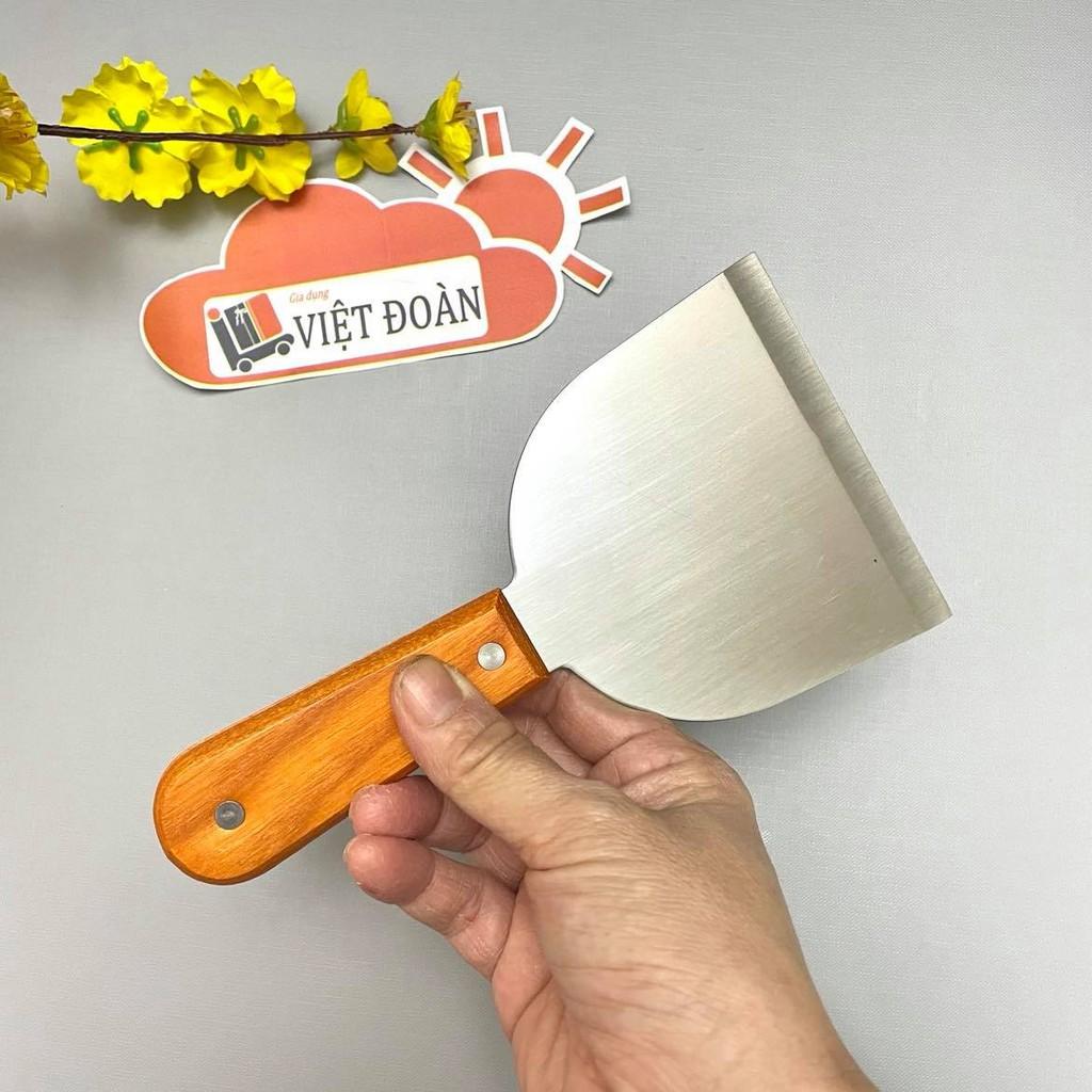 Xẻng Xúc Bánh INOX DÀY KHÔNG RỈ- CÁN GỖ CAO CẤP- Đồ dùng làm bánh, kem cuộn, pizza , dụng cụ nhà bếp đa năng