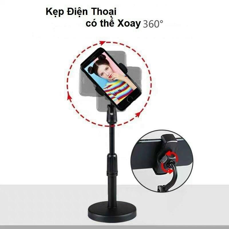 Giá đỡ điện thoại để bàn livestream , và chụp hình xoay 360 độ