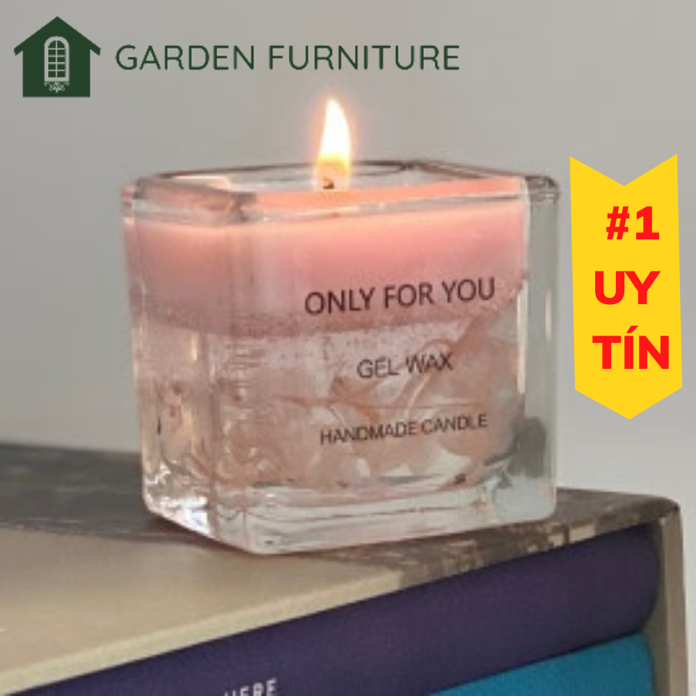 Nến sáp thơm cốc thủy tinh Handmade Only for you Soy wax sáp trong suốt hoa bất tử, nến thơm nhỏ gọn phong cách Bắc Âu