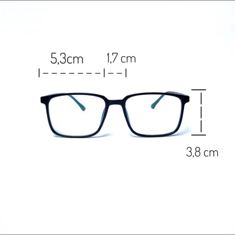 Gọng kính cận vuông Basic Glasses 01, gọng kính nam, nữ thời trang