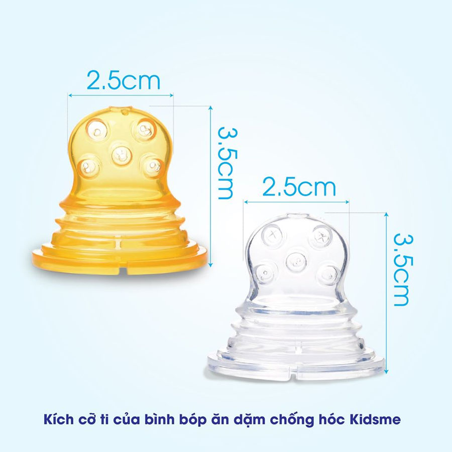 Bộ 2 Ti Rời Lỗ Chữ Thập Thay Thế Bình Bóp Kidsme  Silicone  Sac For Food Squeezer Cho Bé Trên 4 Tháng Tuổi Từ Anh Quốc - Ăn Dặm Chủ Động